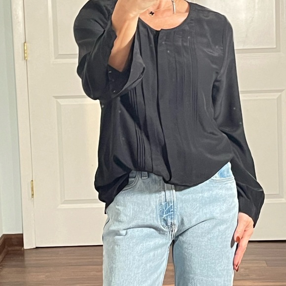 Joie Tops - Joie 100% silk black peasant blouse top size M